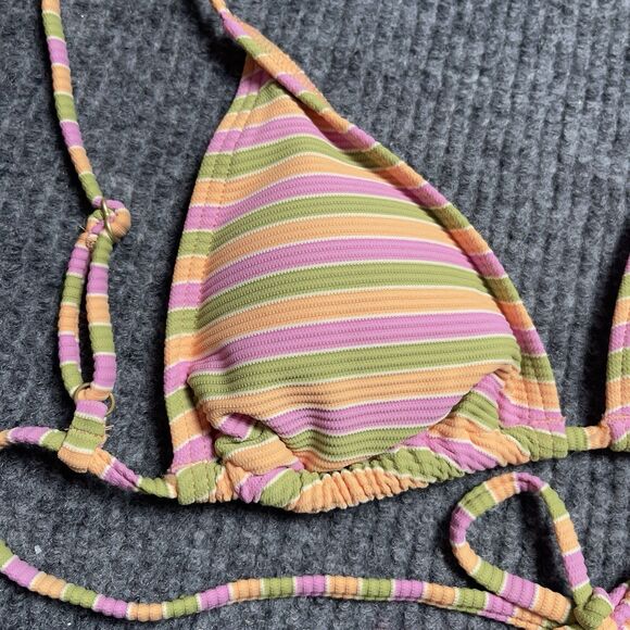 BILLABONG Size MEDIUM Hightide Tanlines Slide Tri Multi Bikini Top String NEW - Picture 3 of 7